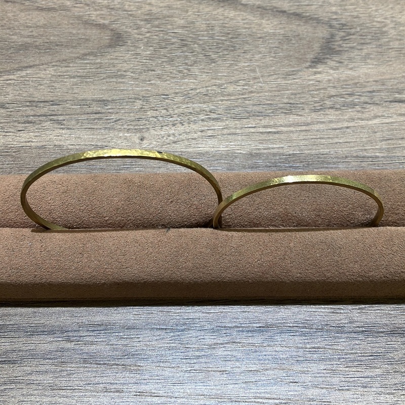 大阪・天王寺手作りバングル真鍮2㎜