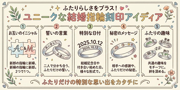 刻印　結婚指輪　婚約指輪　大阪　天王寺