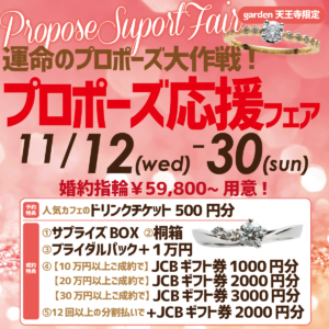 運命のプロポーズ大作戦!プロポーズ応援フェア 11/12~11/30