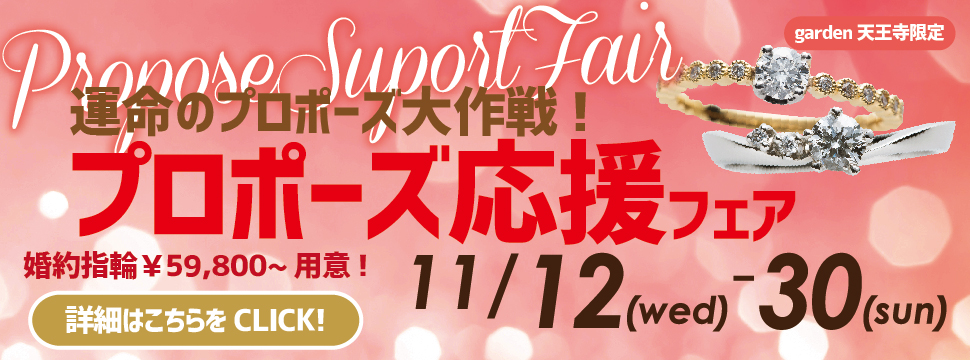 運命のプロポーズ大作戦！プロポーズ応援フェア　11/12～11/30